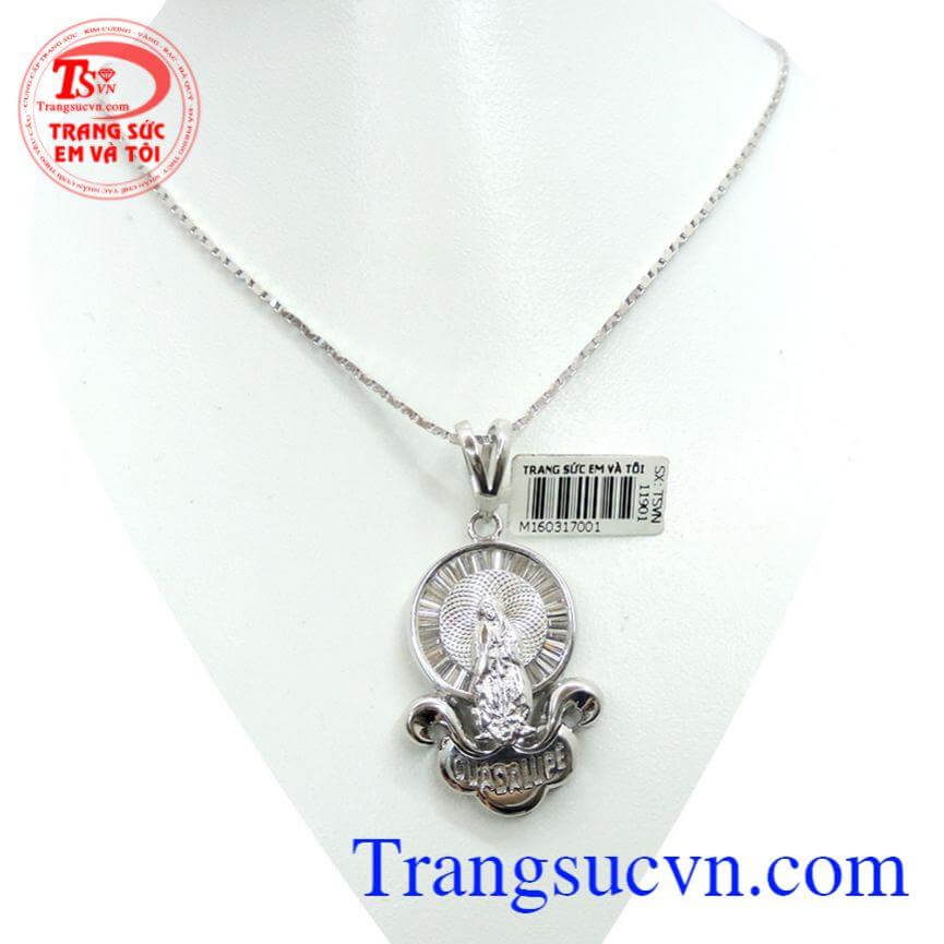 Bộ mặt dây vàng trắng Mẹ Maria