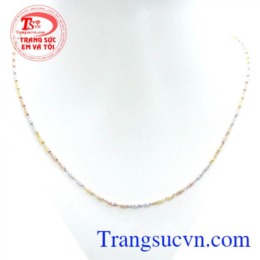 Dây chuyền vàng 10k 3 màu đẹp