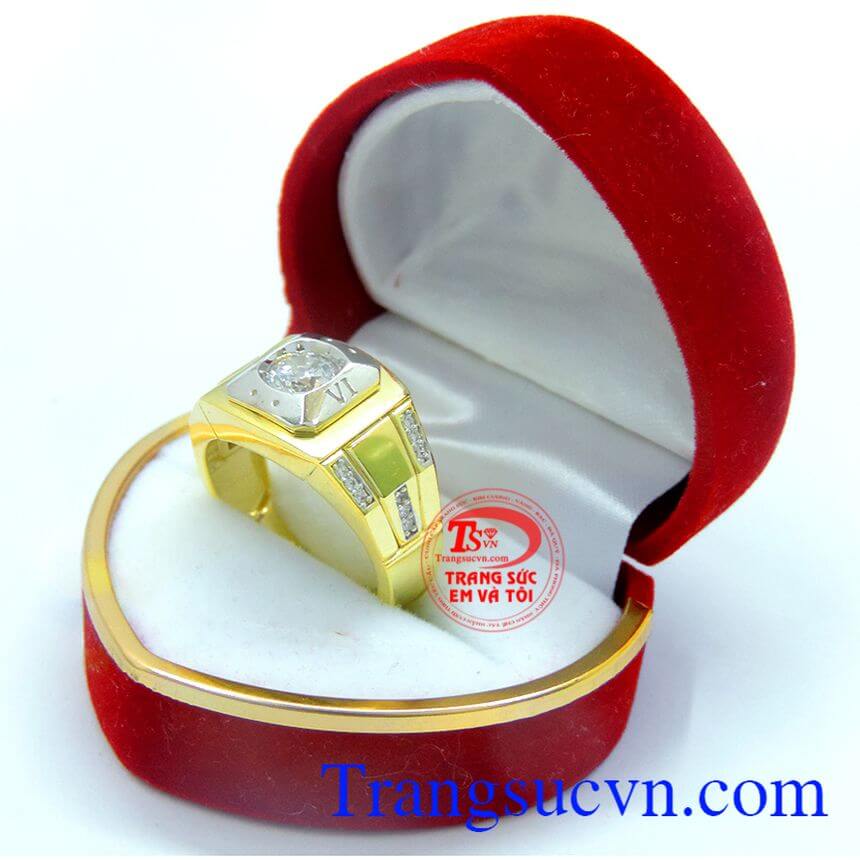 Nhẫn nam vàng tây korea đá 6ly mang đến vẻ đẹp sang trọng, lịch làm cho người đeo