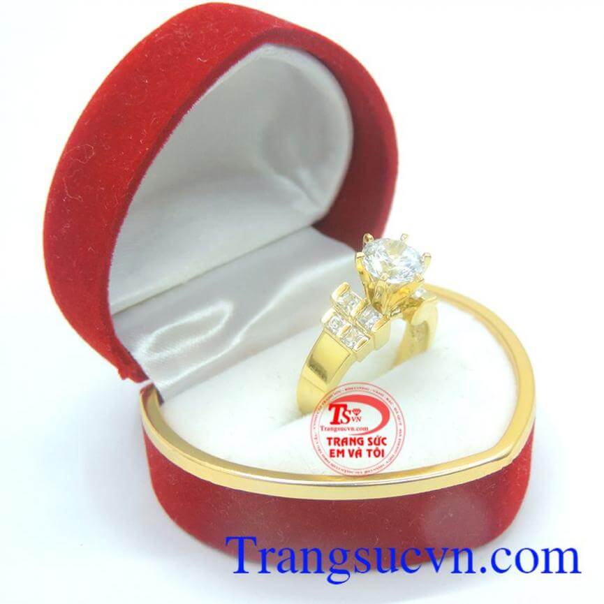 Nhẫn nữ vàng tây 10k đá 7ly