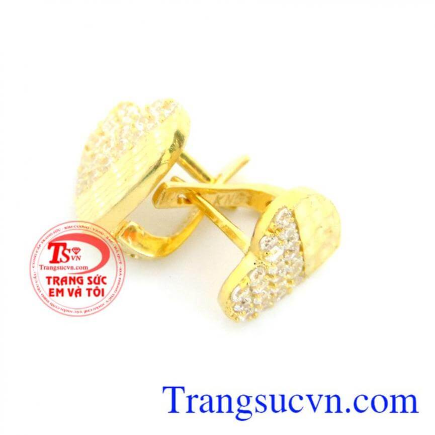 Hoa tai vàng tây 10k đôi trái tim