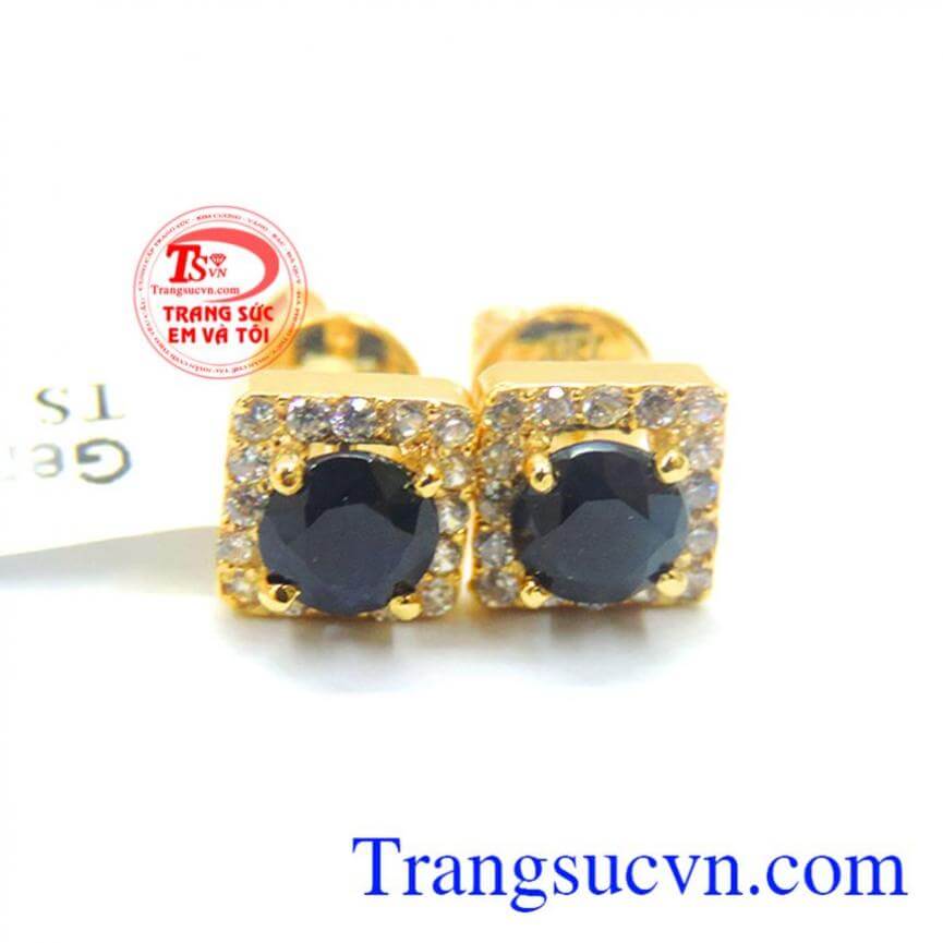Hoa tai saphire nữ vàng 10k 