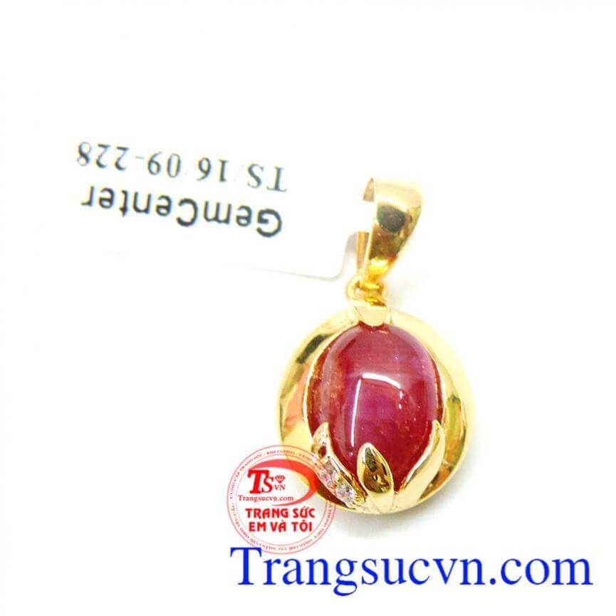 Mặt dây nữ ruby thiên nhiên dịu dàng