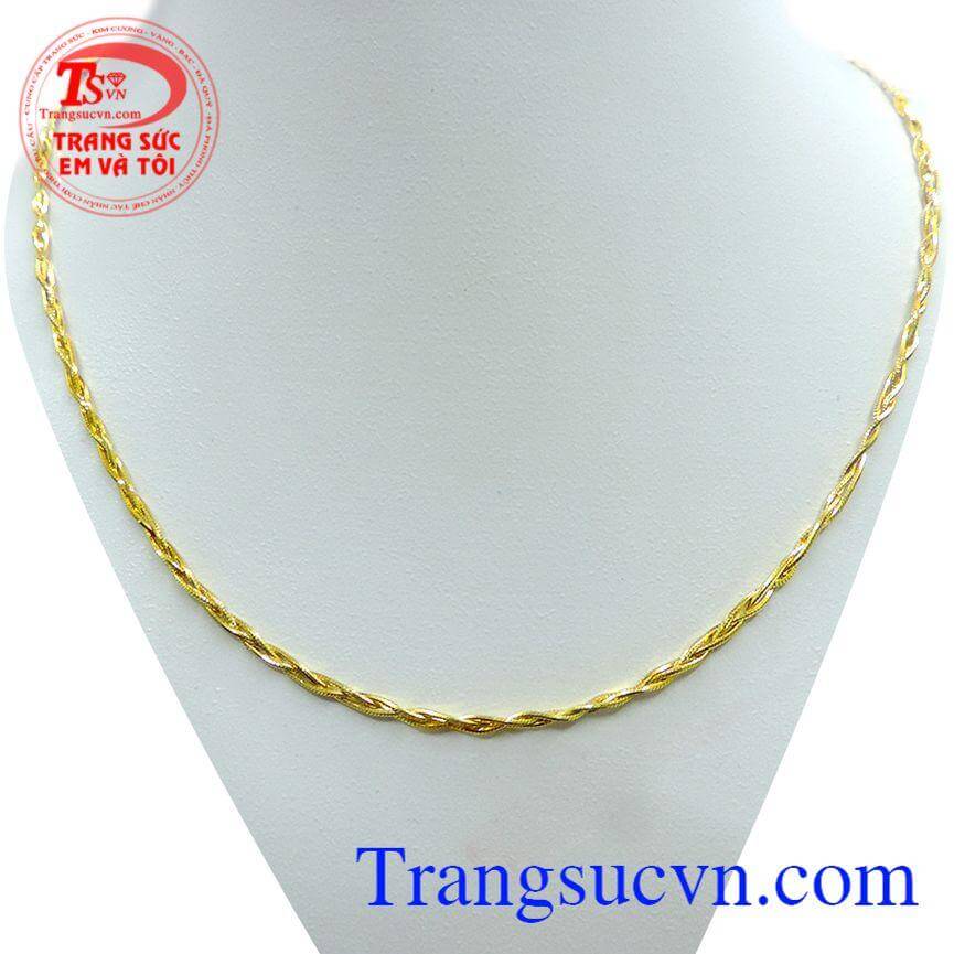 Dây chuyền vàng nữ xoắn 3 sợi 