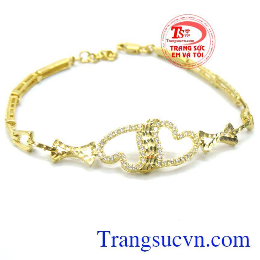 Lắc nữ đôi trái tim chung tình