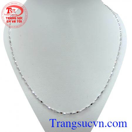 Vòng cổ vàng trắng 18k