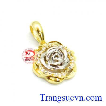 Mặt dây nữ hoa hàng vàng 10k chất lượng.