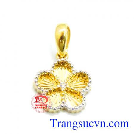 Mặt dây chuyền nữ korea hoa 5 cánh hạnh phúc 10k, bền đẹp mặt hạnh phúc tình yêu món quà ý nghĩa cho người ấy.