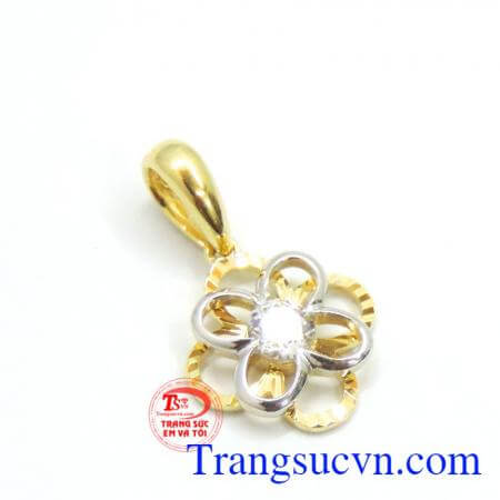 Mặt dây nữ hình hoa 10k giá tốt 