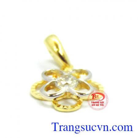 Mặt dây nữ hình hoa 10k giá tốt 