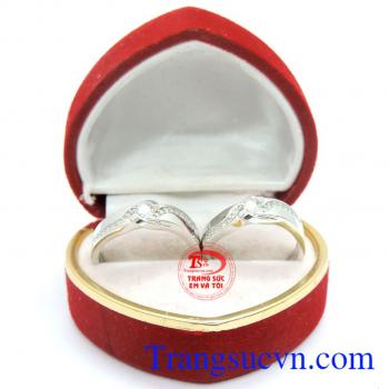 Nhẫn cưới minh chứng tình yêu, nhẫn cưới vàng trắng 10k đẹp