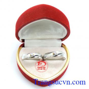 Nhẫn cưới vàng trắng 10k bền đẹp vàng trắng sáng cùng thời gian