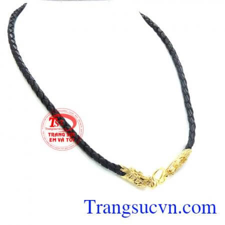 Dây da đầu rồng vàng 10k đẹp