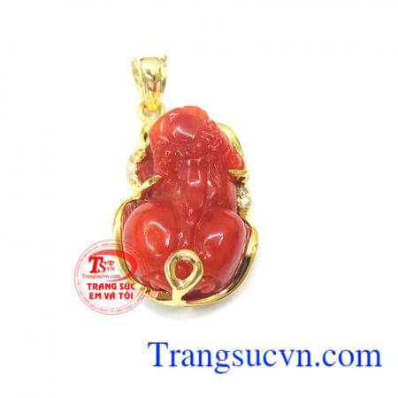 Tỳ hưu màu đỏ vàng 14k chất lượng vàng đảm bảo,