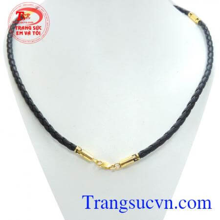 Dây da bọc vàng 4 đốt chữ T