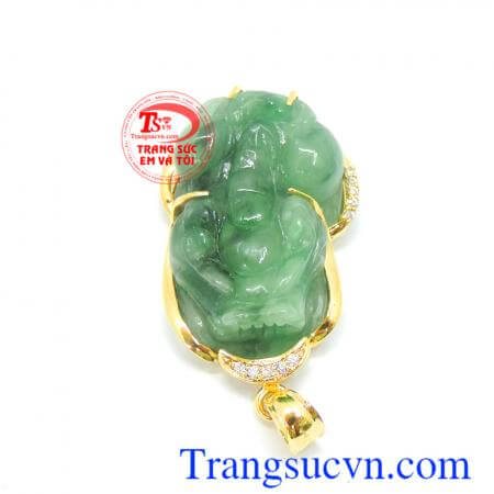 Mặt tỳ hưu bọc vàng đẹp cùng kiểu chế tác bọc vàng 14k