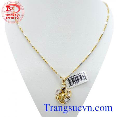 Mặt dây vàng kết hợp vàng 10k mặt dây nữ nhỏ xinh, dễ thương.