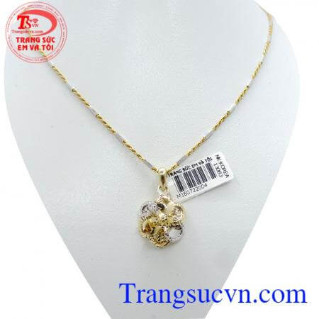 Mặt dây vàng kết hợp vàng 10k kết hợp cùng dây chuyền cho nữ, bộ mặt dây chuyền làm quà tặng cho người phụ nữ bạn yêu thương giúp tình yêu bền chặt.