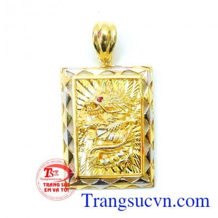 Mặt rồng mắt đỏ phong cách, mặt dây chuyền nam rồng thời trang,