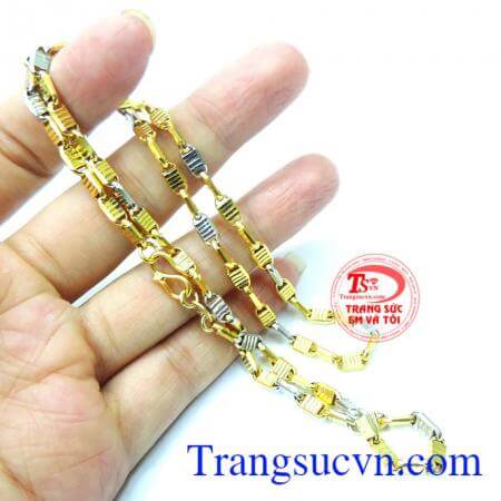 Dây nam vàng phay sáng nhỏ cá tính, dây chuyền 10k nam đẹp, dây nam vàng thiết kế cá tính cho phái mạnh