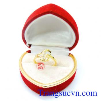 Nhẫn nữ vàng tây 10k chữ S, nhẫn nữ thời trang đẹp. 