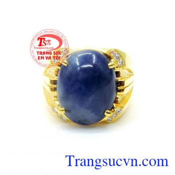 Nhẫn nam sapphire thiên nhiên 14k