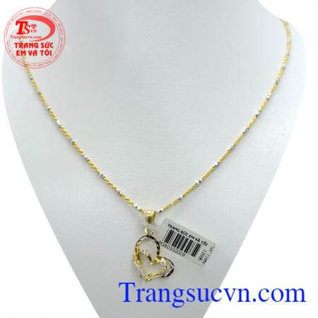 Mặt dây trái tim dây chuyền vàng, dây chuyền vàng Ý được khách hàng đánh giá cao kết hợp với mặt dây trái tim vàng 10k.