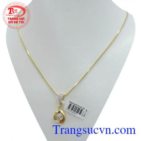 Bộ dây chuyền mặt dây ấn tượng, độc đáo vàng 10k.
