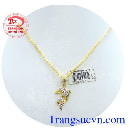 Bộ dây chuyền mặt dây cá heo mặt dây vàng cá heo bộ với dây chuyền là món quà ý nghĩa dành cho người yêu thương.