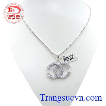 Nữ trang bộ nữ quý phái vàng trắng, mặt dây dây vàng trắng 18k Ý nhập khẩu Italy mặt dây vàng trắng đẹp kết đá tinh tế kết hợp với dây chuyền nữ 18k sản phẩm kiểu đẹp.