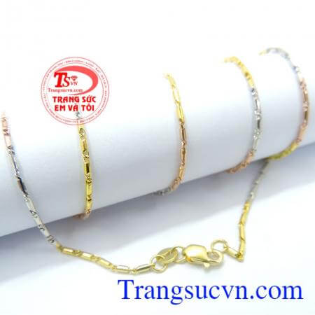 Dây chuyền vàng 18k italya đa sắc