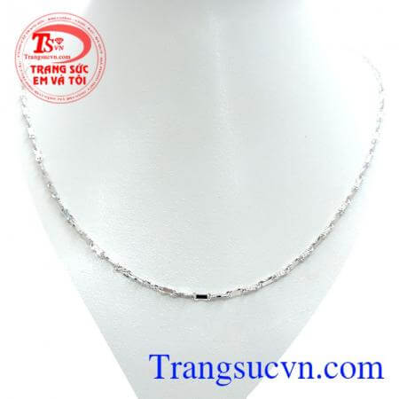 Dây chuyền vàng trắng ý 18k