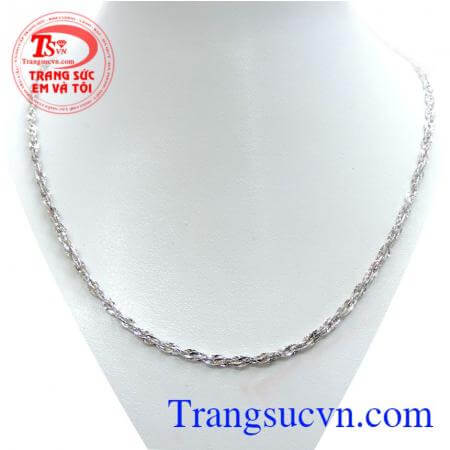 Dây chuyền vàng trắng 18k sáng đẹp