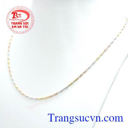 Dây chuyền vàng 10k 3 màu đẹp