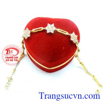 Mẫu thiết kế đa dạng, cá tính. Lắc tay vàng nữ 10k hình sao