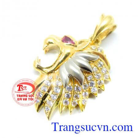 sản phẩm nam tính hợp phong thủy,thiết kế và chế tác trên máy 3D cho ra sản phẩm mặt dây báo độ sáng bóng, tinh tế đến từng chi tiết rất nhỏ, Mặt dây vàng tây 10k dũng mãnh