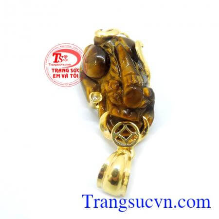 mặt dây di lặc đá mắt hổ bọc vàng tây bán hàng trên toàn quốc giao hàng tận nơi,mặt dây nữ tính cá tích mạnh mẽ