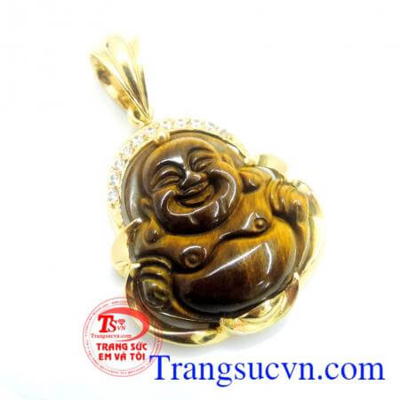 Bán Mặt phật di lặc may mắn bọc vàng, mặt phật cho nữ hợp thời trang phục