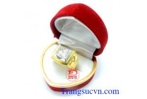 Nhẫn nam vàng 10k đá quý đẹp