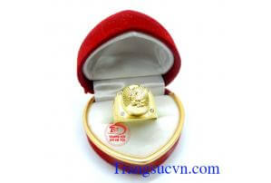 Nhẫn nam vàng tây, nhẫn nam đẹp gắn rồng ở mặt nhẫn nam uy tín và chất lượng nhẫn vàng nam được thiết kế theo yêu cầu của khách hàng