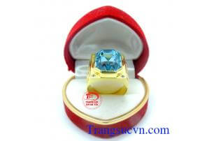 Nhẫn nam vàng đá xanh chất lượng đảm bảo