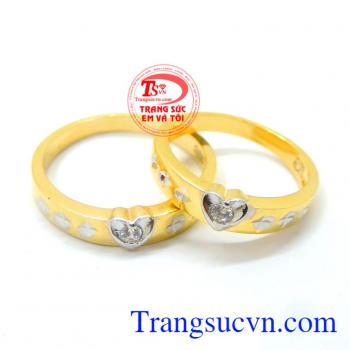Nhẫn cưới vàng trái tim đẹp
