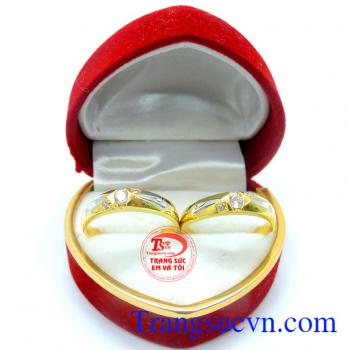 Nhẫn cưới 10k hạnh phúc, nhẫn cưới vàng tây đẹp, chất lượng đảm bảo, nhận thiết kế và chế tác theo yêu cầu