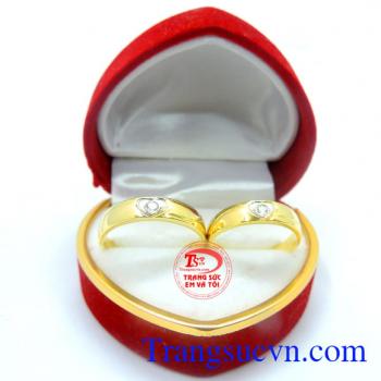 Cặp nhẫn cưới vàng dành cho cặp đôi tình yêu nhẫn cưới vàng tây đảm bảo chất lượng