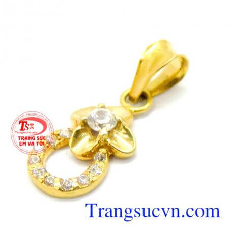 Mặt nữ vàng tây 10k hoa đẹp tinh tế.