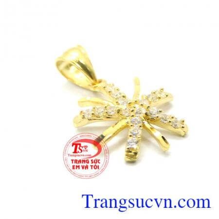 Mặt dây nữ vàng 10k tia nắng thời trang, phong cách.