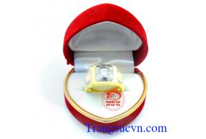 Nhẫn nam vàng tây korea đá 6ly