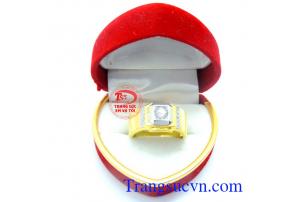 Trang sức vàng tây nhẫn nam dành cho nam Đeo hợp thời trang, chất lượng vàng đảm đeo bền đẹp sáng bóng, tinh tế và sang trọng dành cho phái mạnh