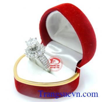 Nhẫn nữ vàng trắng sáng bền màu. Nhẫn nữ vàng korea 10k đẹp