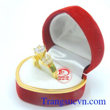 Nhẫn nữ vàng tây quý phái đẹp.